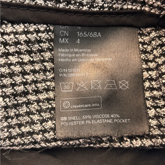 H&M Black Gray White Tweed Pants Slacks - Excellent Condition - Comfortable - 4 - Picture 4 of 7